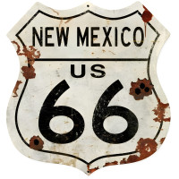 New Mexico US 66 Metal Sign - 28" x 28" Custom Shape