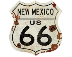 New Mexico US 66 Metal Sign - 28" x 28" Custom Shape