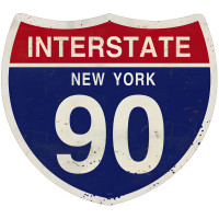 New York Interstate 90 Metal Sign - 16" x 16"