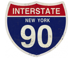 New York Interstate 90 Metal Sign - 16" x 16"