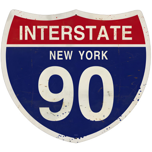 New York Interstate 90 Metal Sign - 16" x 16"