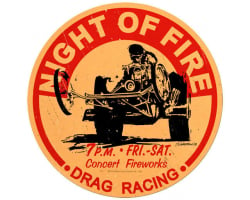Night of Fire Metal Sign - 14" Round
