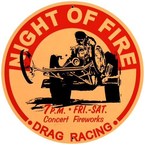 Night of Fire Metal Sign - 28" Round