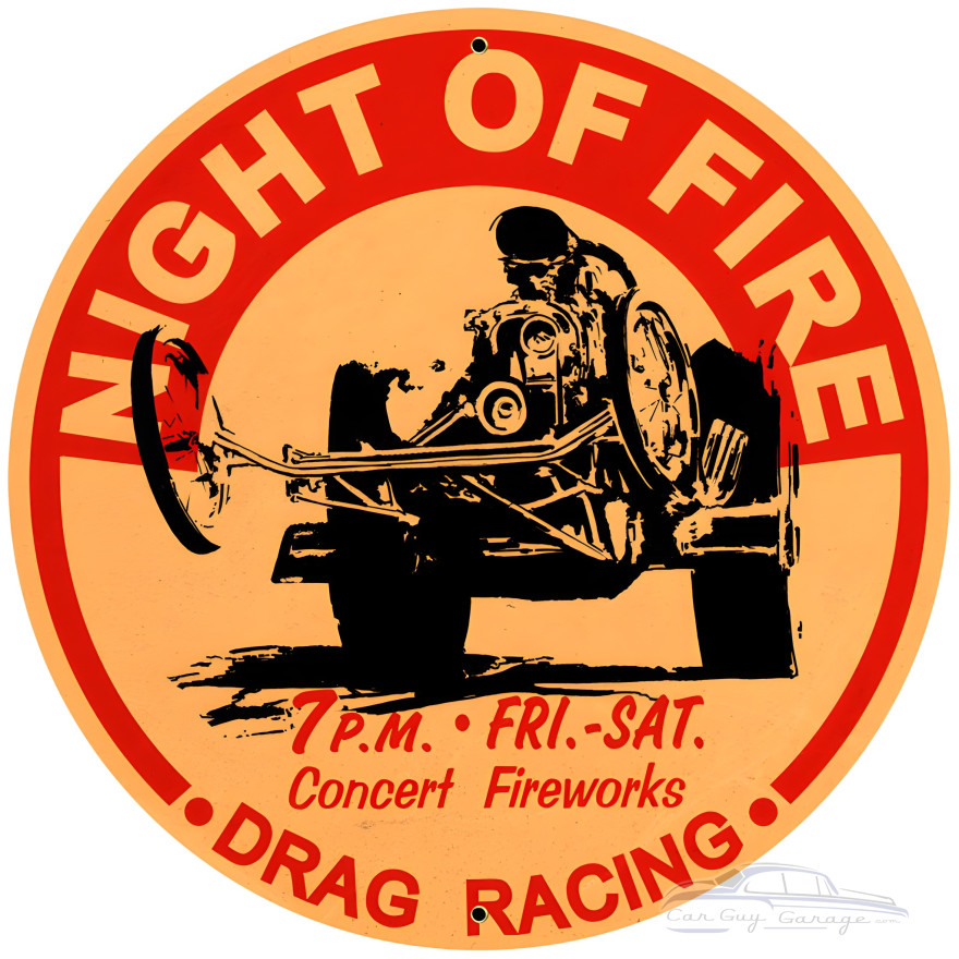 Night of Fire Metal Sign - 28" Round