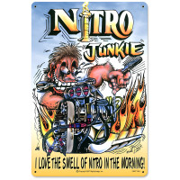 Nitro Junkie Metal Sign - 12" x 18"