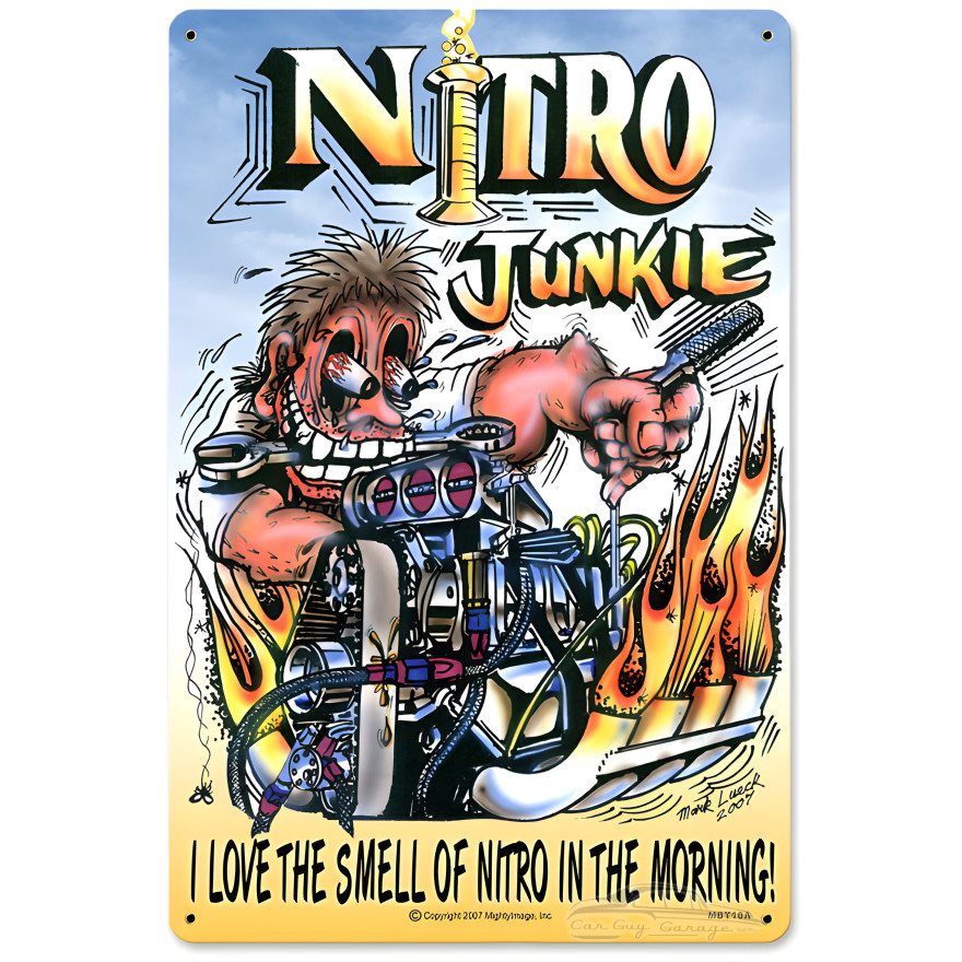 Nitro Junkie Metal Sign - 12" x 18"