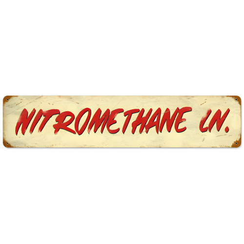 Nitromethane Ln Metal Sign - 28" x 6"
