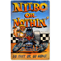 Nitro or Nothing Metal Sign - 12" x 18"