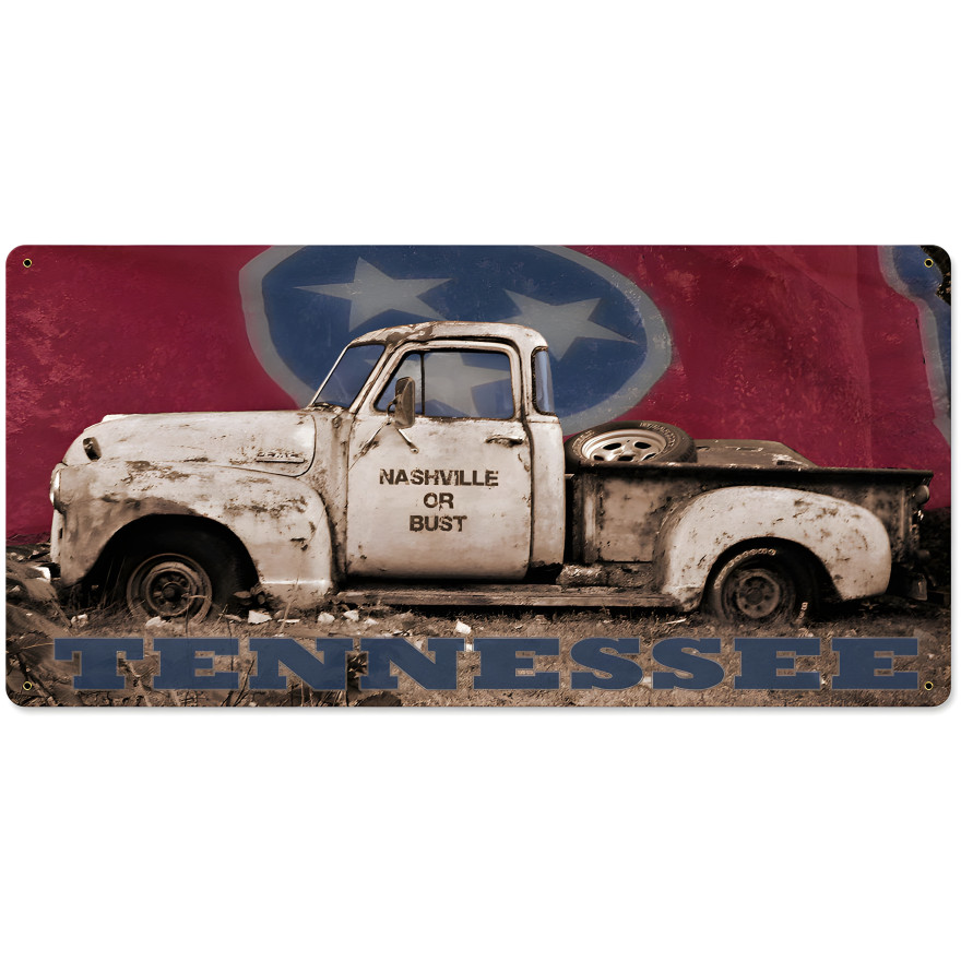 Nob Truck Flag Metal Sign - 24" x 12"