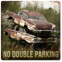 No Double Parking Metal Sign - 12" x 12"