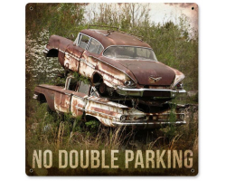 No Double Parking Metal Sign - 12" x 12"
