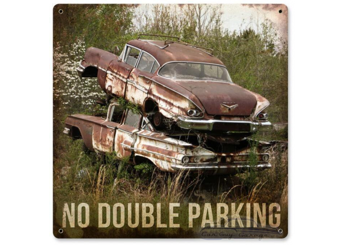 No Double Parking Metal Sign - 12" x 12"