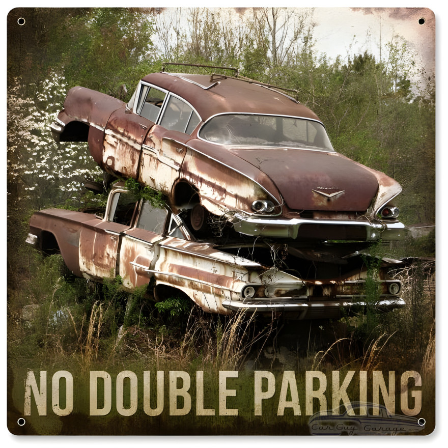 No Double Parking Metal Sign - 12" x 12"