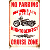 No Parking Biketoberfest Cruise Zone Metal Sign - 12" x 18"