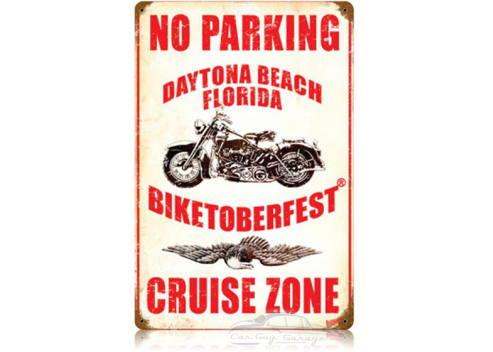No Parking Cruise Zone Metal Sign - 12" x 18"