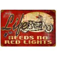 No Red Lights Metal Sign - 12" x 18"