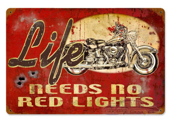 No Red Lights Metal Sign - 12" x 18"