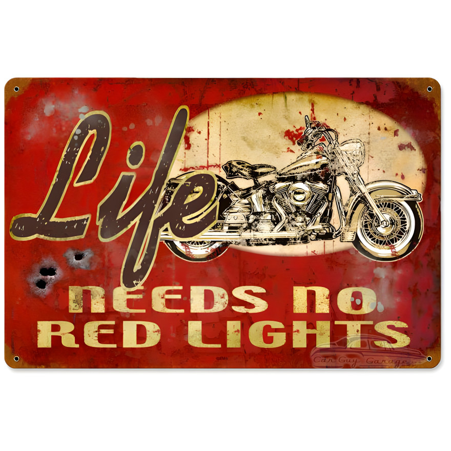 No Red Lights Metal Sign - 12" x 18"