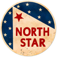 North Star Gasoline Metal Sign - 14" Round