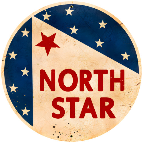 North Star Gasoline Metal Sign - 28" Round
