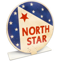 North Star Gas Topper Metal Sign - 8" x 8"