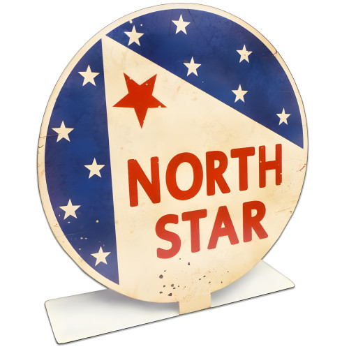 North Star Gas Topper Metal Sign - 8" x 8"
