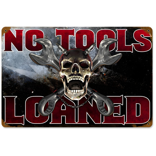 No Tools Loaned with Wood Frame Sign - 12" x 18"