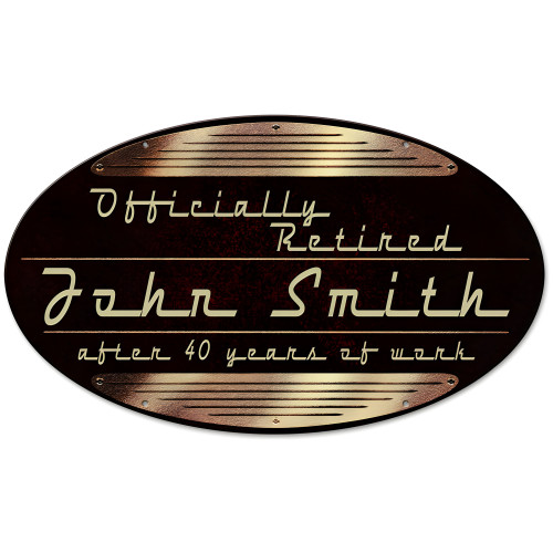 Officially Retired Retro Metal Sign - 24" x 14"