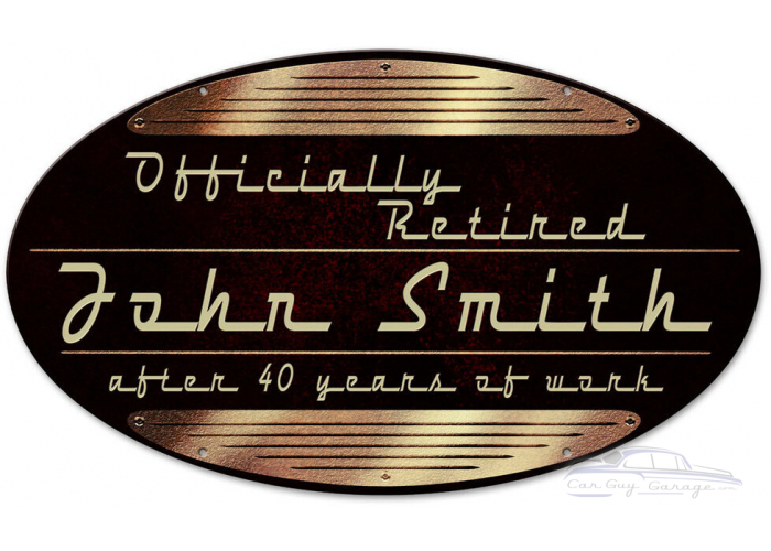 Officially Retired Retro Metal Sign - 24" x 14"