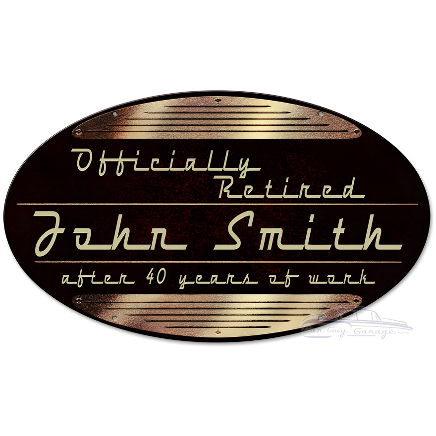 Officially Retired Retro Metal Sign - 24" x 14"