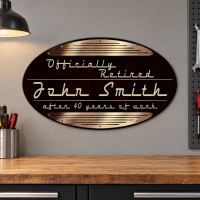 Officially Retired Retro Metal Sign - 24" x 14"