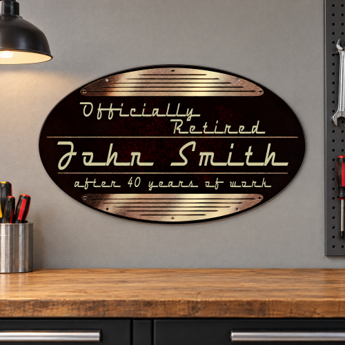 Officially Retired Retro Metal Sign - 24" x 14"