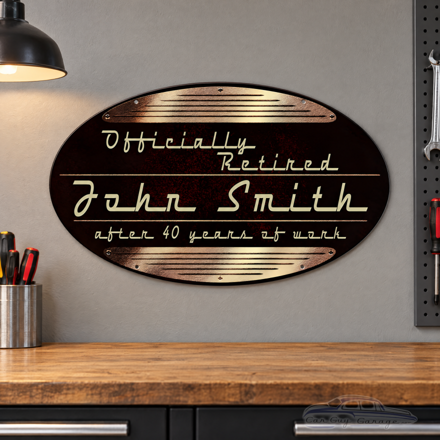 Officially Retired Retro Metal Sign - 24" x 14"