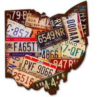 Ohio License Plates Metal Sign - 11" x 13"