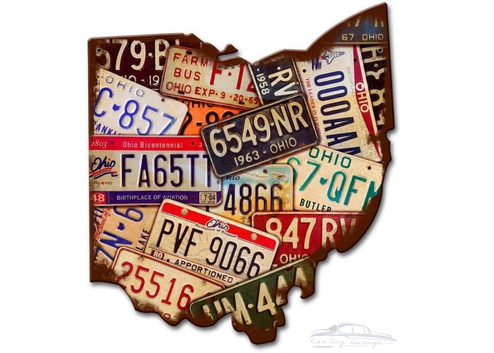 Ohio License Plates Metal Sign