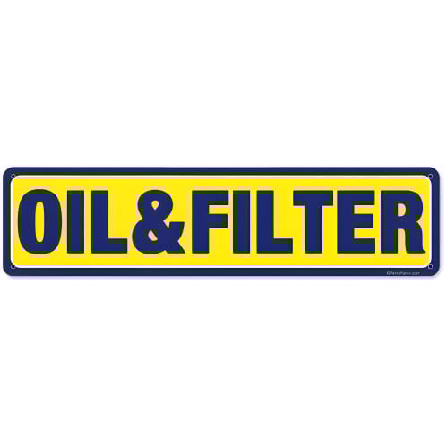 Oil Filter Metal Sign - 20" x 5"