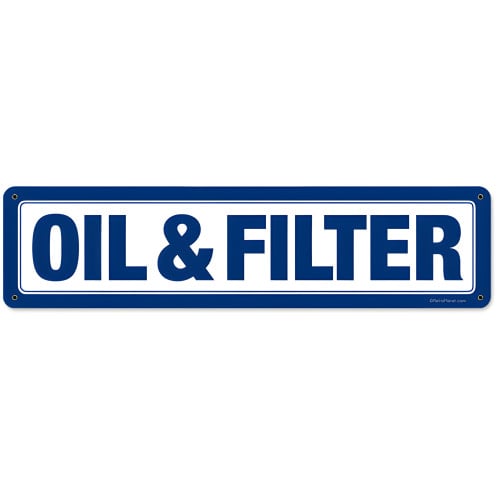 Oil Filter Metal Sign - 20" x 5"