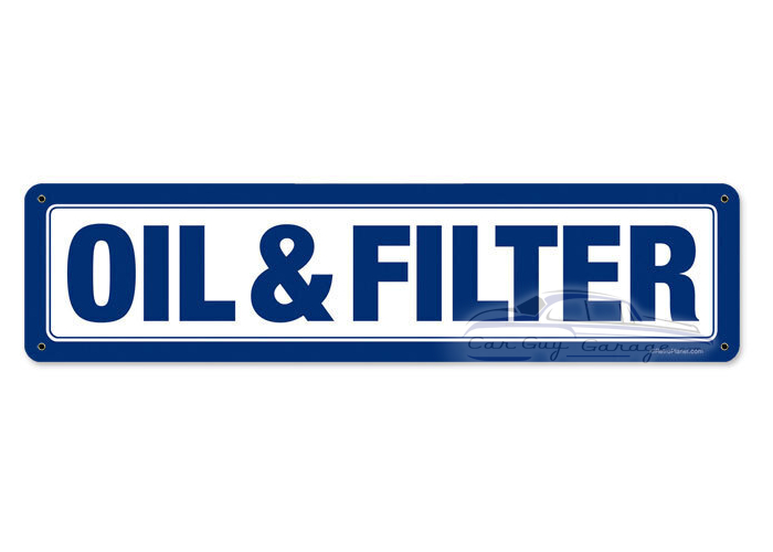 Oil Filter Metal Sign - 20" x 5"