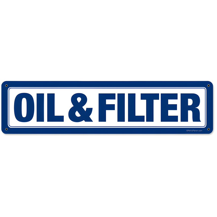Oil Filter Metal Sign - 20" x 5"