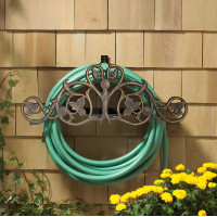 Ivy Cast Aluminum Wall-Mount Garden Hose Holder, Oil-Rubbed Bronze