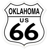 Oklahoma Route 66 Metal Sign - 28" x 28" Custom Shape