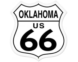 Oklahoma Route 66 Metal Sign - 28" x 28" Custom Shape