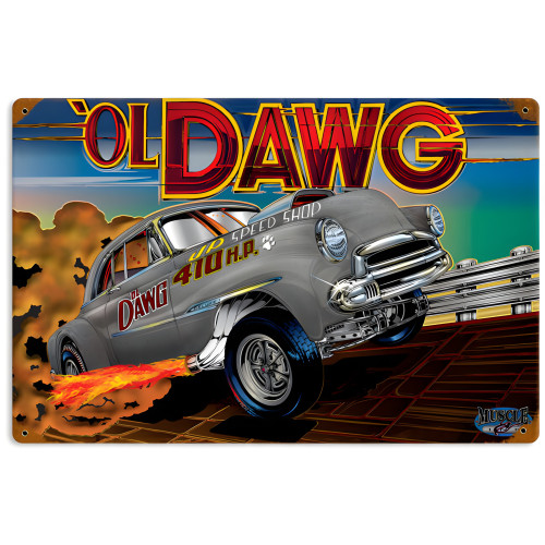 Ol' Dawg Metal Sign - 18" x 12"