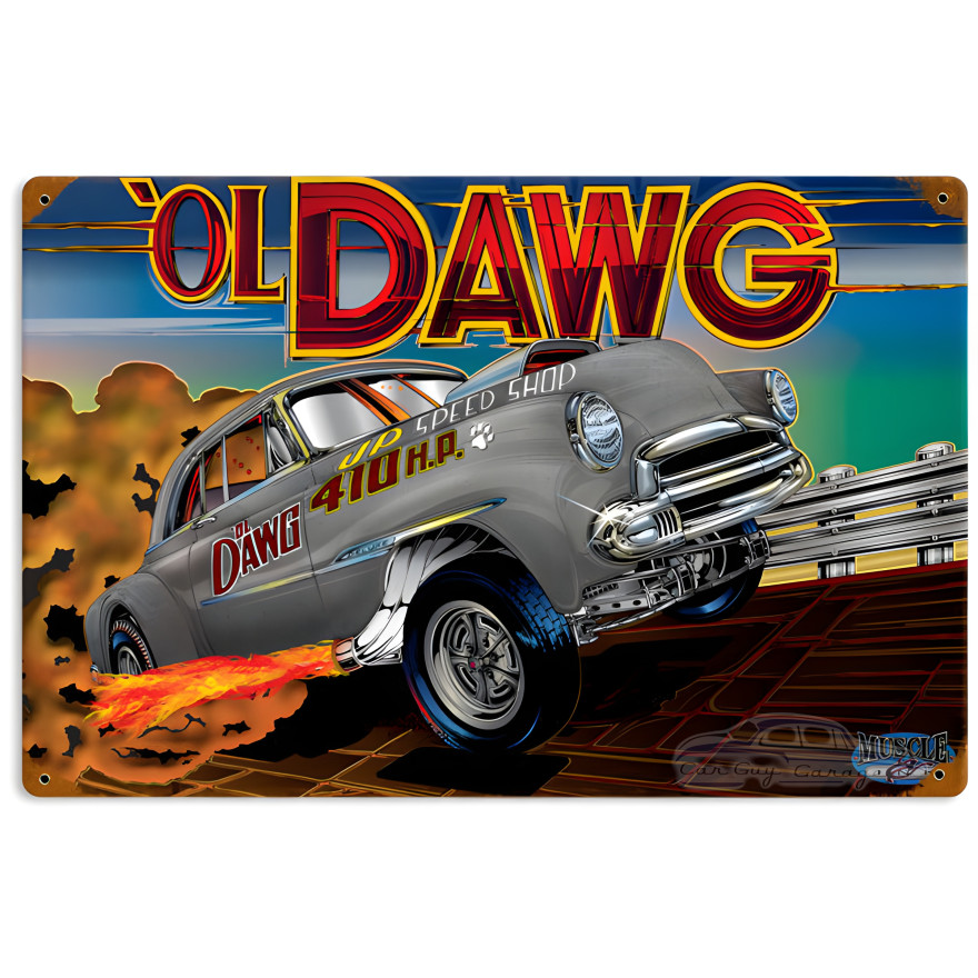 Ol' Dawg Metal Sign - 18" x 12"