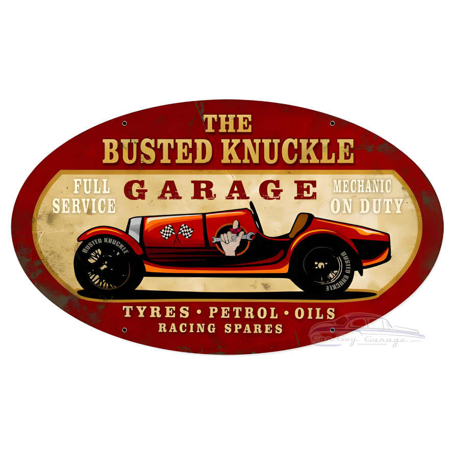 Old Race Car Metal Sign - 24" x 14"