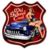 Old School Cool Metal Sign - 15" x 15"