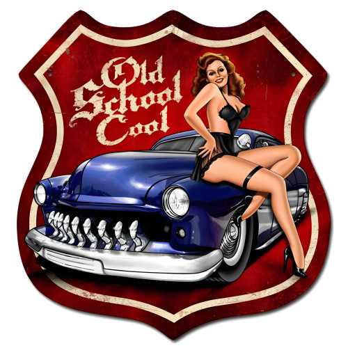 Old School Cool Metal Sign - 15" x 15"