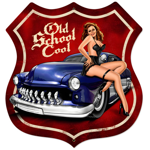 Old School Metal Sign - 28" x 28" Custom Shape
