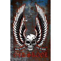 Old Skool Live to Ride Metal Sign - 12" x 18"
