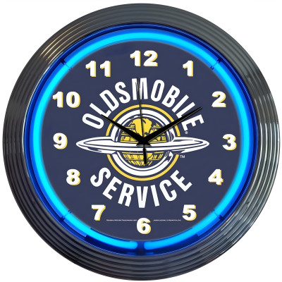 Oldsmobile Service Neon Clock - Retro Charm for Any Space